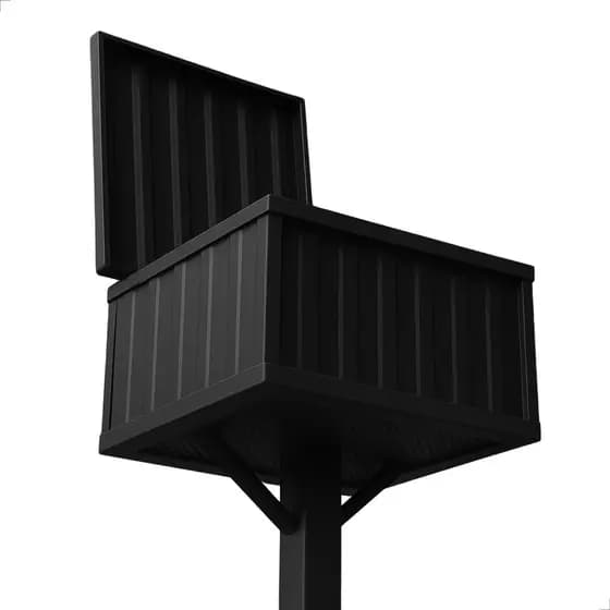 Lixeira Externa Com Tampa Para Calçada Rua Em Aço Durável Coluna Pedestal Não Enferruja