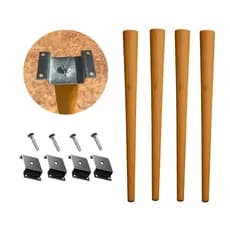 Kit 4 Pés Palito 70cm Retro Com Kit Chapinha Reta Aço E Parafusos Fixação Tampo Mesinhas