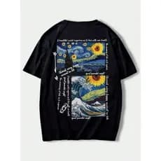 Camiseta Streetwear Quadros Van Gogh Camisa 100% Algodão Oversized Envio rápido