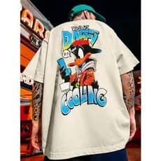 Camiseta Oversized Streetwear Camisa 100% Algodão Estampada Urso Anjo Pato Desenho Envio Rápido  PLUS SIZE
