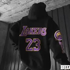 Moletom Canguru Algodão Com Capuz Basquete LA Streetwear Blusa de Frio Blusa Envio Rapido Casaco Algodão Com Capuz