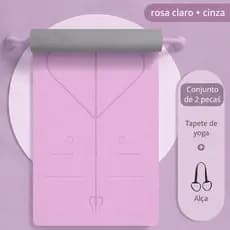 Tapete de Yoga Antiderrapante TPE 7,5mm com Linhas de Alinhamento Pilates Fitness Academia