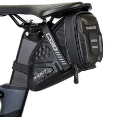 Bolsa de selim de bicicleta à prova d'água, listrada reflexiva