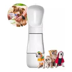 Bebedouro Comedouro Portátil Garrafa Pet 320g/170ml Branco para Cachorros
