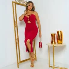 Vestido Feminino Suplex com Argola e Fenda Lateral – Moda Elegante e Confortável