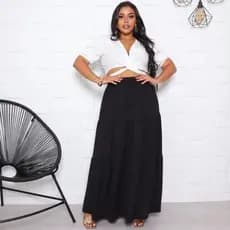 Saia Plus Size Evangélica Três Maria Longa | Saia 3 Maria Duna Zero Transparente Com Forro