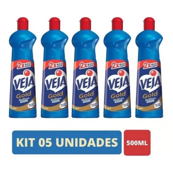 Kit com 5 Limpador Multiuso Veja Gold Multiuso 500ml