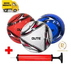 Bola de Futebol + Bomba de Ar Manual Portátil Para Encher Bola Tamanho Oficial Couro Sintético Campo Costurada