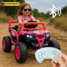 Carrinho Elétrico Infanti Quadriciclo Utv Bluetooth Rosa 12v Buggy