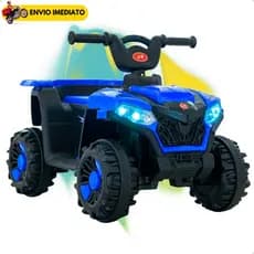 Carro Elétrico Infantil Quadriciclo Atv 6v Azul Com Farol