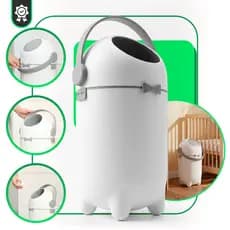 Lixeira Antiodor 12 Litros com Tampa Basculante 50cm Compacta para Banheiro Cozinha Quarto Escritório Fraldas Anti odor