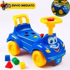 Totoka Triciclo Infantil Bebe Motoca Totokinha Sport Com Peças Geométricas Azul Menino