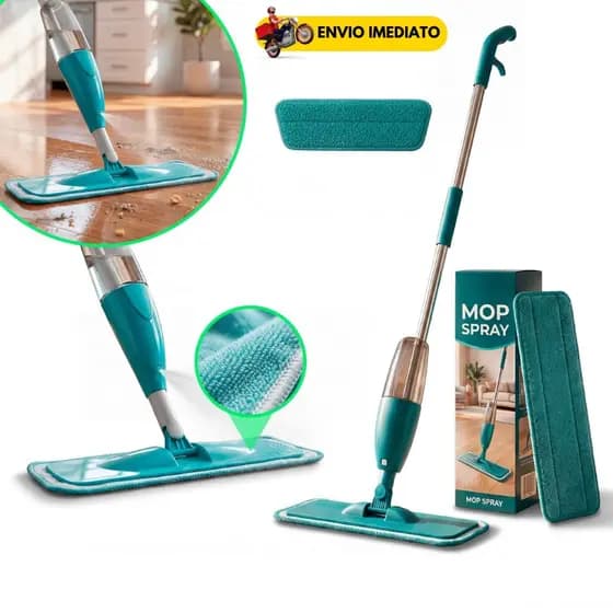 Mop Flat Esfregão Giratório PRO Magico Com Reservatorio Rodo De Limpeza Refil Microfibra