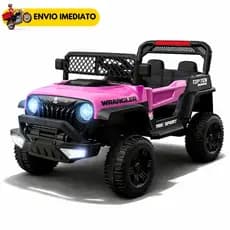 Carro Elétrico Infantil Jipe Adventure 12v Com Som Bluetooth Rosa
