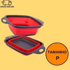 ESCORREDOR DE SILICONE RETRÁTIL QUADRADO DE ALIMENTOS MACARRÃO LEGUMES FRUTAS