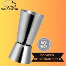 Dosador de bebidas duplo inox 50ml/25ml para bebidas drinks coqueteis para bares restaurantes barman bartender