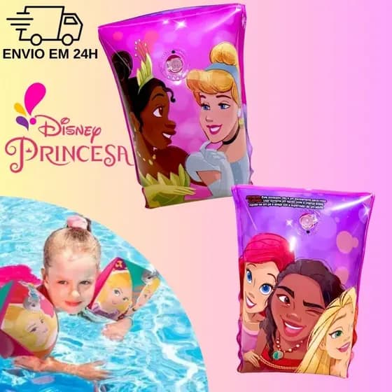 Boia de braço infantil inflável feminina princesa disney