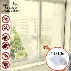 Tela de mosqueteira para janela 1,8 x1,50m adaptável anti mosquito e animais pequenos