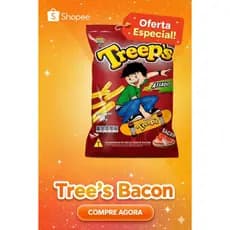 Salgadinho Treeps Bacon 10 UNIDADES cada 35GR