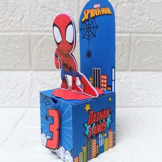 Caixa Cenario Homem Aranha - Spider Men - Homem Aranha kids | Personalizados | Lembrancinhas | Festa infantil