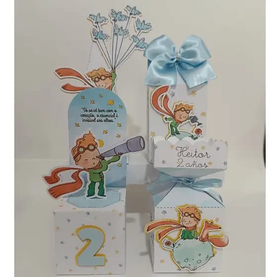 Kit Festa - Lembrancinhas Personalizada O Pequeno Príncipe - Caixinhas Personalizadas - Papelaria Personalizada festa