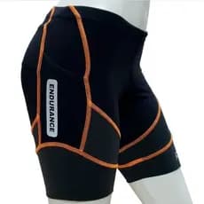 Bermuda Triathlon Endurance Preto/ Laranja Fem