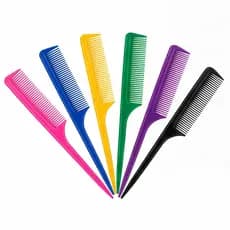 Kit Pente De Cabelo Cabo Fino Profissional Plástico Para Mechas Piolho