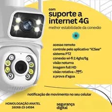 Câmera Wifi 4g Full Hd Externa Prova D'água Lente Dupla