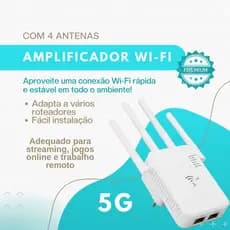 Repetidor Extensor Amplificador de Sinal Wifi 5G e 2,4 g Internet 5G Ultra Rápido