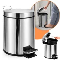 Lixeira Inox Cesto de Lixo para Banheiro Cozinha 3L e 5 Litros Pedal Balde Removível