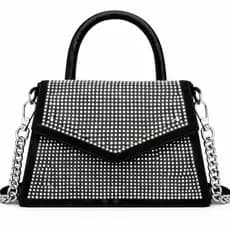 Bolsa Feminina Pequena Festa Strass Brilhante Alça Corrente Elegante Moda  Luxo Festa