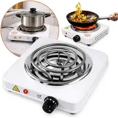 Fogareiro Elétrico 1 Bocas Portátil Camping Cooktop Cozinha 220v Viagem 1000W