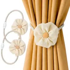 Prendedor Magnético para Cortina Flor Decorativa Abraçadeira Ajustável Fixador de Cortina Sala Quarto Decoração