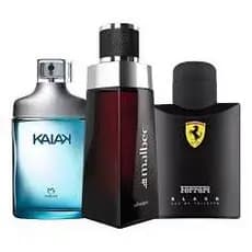 Kit 3 Perfumes Masculinos 100ml Inspirados Malbec Ferrari Kaiak Fixação Alta Marcante Envio Imediato