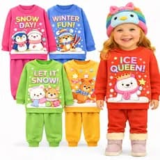 Kit 2 ou 6 Peças de Roupa Infantil Menina Inverno Conjuntos de Moletom Bebê Feminino Inverno Menina Flanelado