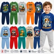 Kit 2 ou 4 Peças Bebê Infantil Menino Moletom INVERNO Conjunto Infantil Menino Quente Blusa Manga Longa Calça Promoção
