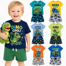 Kit 2 ou 4 peças de Roupa Infantil de Verão Menino Conjuntos SORTIDOS Masculino Verão Conjuntos Bebê Menino Verão
