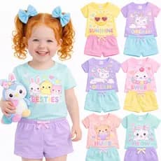Kit 2 ou 4 Peças Roupa Infantil Menina Verão Conjunto Infantil bebê SORTIDOS Feminino Kit com 2 ou 1 Conjuntos Sortidos