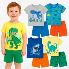 Kit Sortido 2 ou 4 Peças De Roupas de Menino Verão - Conjunto de Verão Masculino- Kit com 2 ou 1 Conjuntos