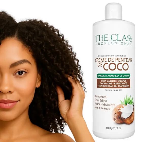 Creme Para Pentear De Coco Crespos E Cacheados 1l The Class