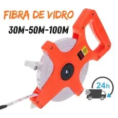 Trena De 50 Metros Fita De Fibra De Vidro Aberta 30m 50m 100m X 14mm