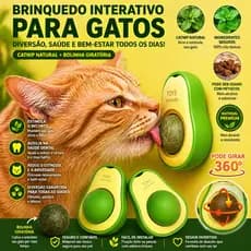 Brinquedo Gato Abacate com Catnip Natural | Interativo Anti Estresse Pet