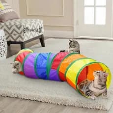 Brinquedo Para Pets Túnel e Labirinto Para Gatos Colorido