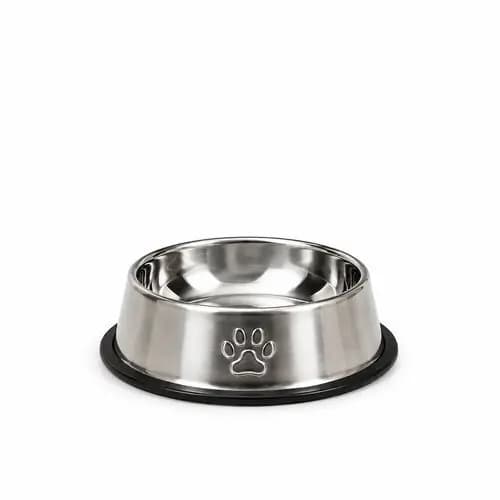 Comedouro Antiderrapante Inox Redondo Resistente Facil Limpeza Seguro Pets