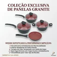 Jogo de Panelas Antiaderente 4 Peças com Tampa de Vidro/Conjunto em Alumínio/Fundo de Indução