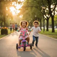 Triciclo Infantil Feminino Rosa Passeio e Pedal Oferta/presente para criança/Certificação INMETRO