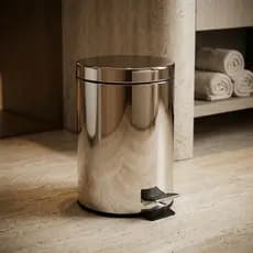 Lixeira Inox 3L 5L 12L Slim Antiodor Com Pedal Tampa Soft Close/Cesto Removível/Lavabo E Escritório