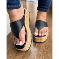 Sandalia Feminina Flat Asa Delta Confort Tamanco De Dedo Estilosa
