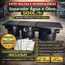 Caixa Separadora De Água E Óleo Sistema de Decantação Oficina mecânicas Lava Rápido