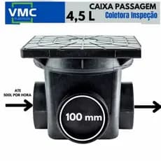Caixa De Passagem Inspeção Esgoto Gordura Elétrica Grande 4,5 litros Tampa AntiUV